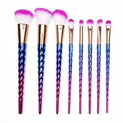 New 8 dazzle color plastic handle makeup set brush professional makeup tools customized wholesale