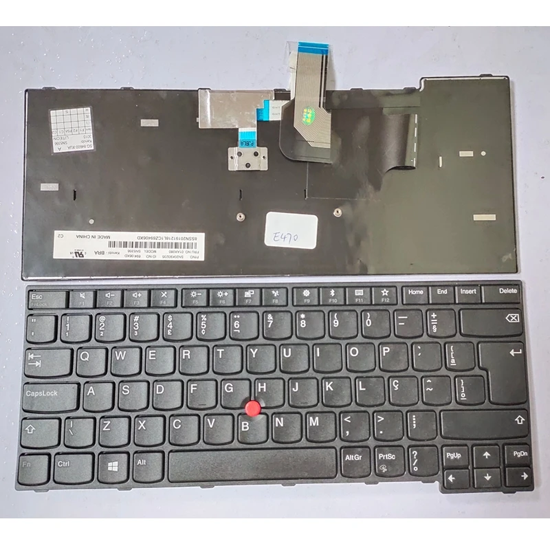 Imagem -06 - Teclado Portátil para Lenovo Qwerty Espanhol e Espanhol Eua sp br it ar tr fr ru Reino Unido E470 E470c E475 Fru 01ax040 Novo