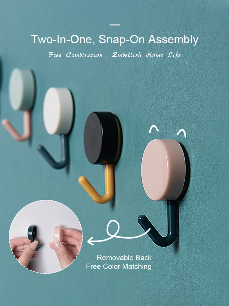 10Pcs Self Adhesive Wall Hook Strong Without Drilling Coat Bag Bathroom Door Kitchen Towel Hanger Hooks Home Storage Accessories