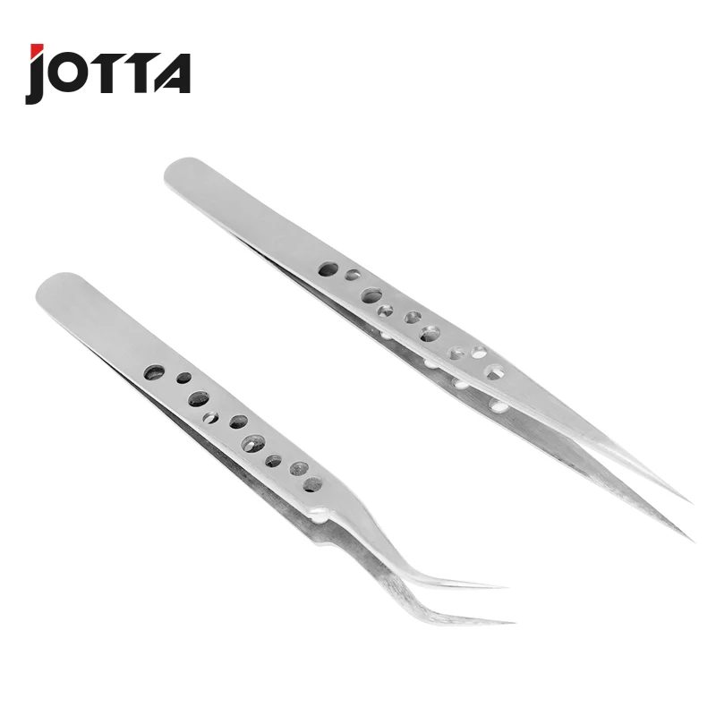 Electronics Industrial Tweezers Anti-static Curved Straight Tip Precision Stainless Forceps Phone Repair Hand Tools Sets