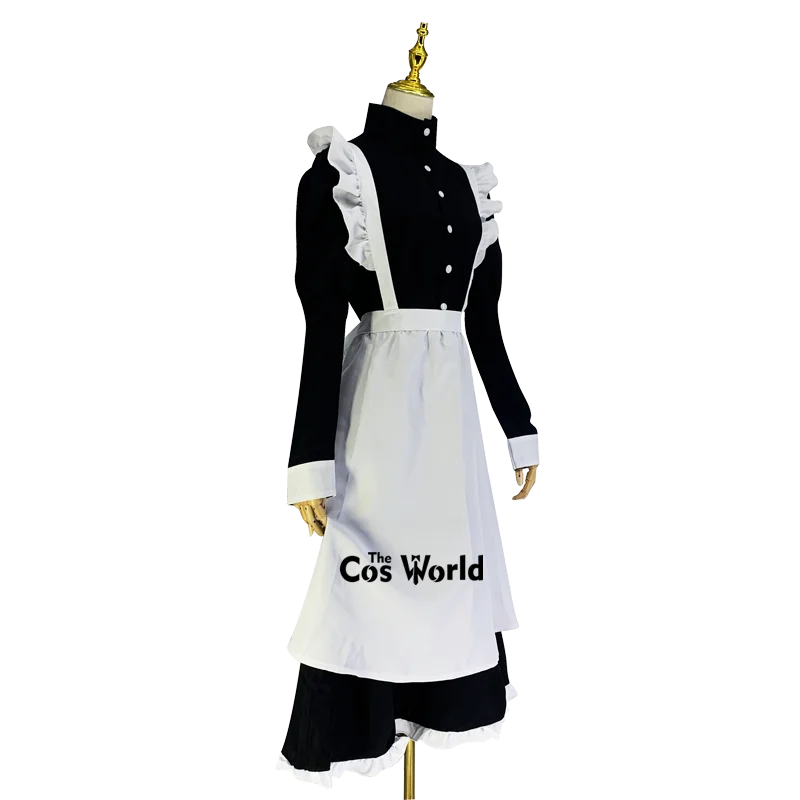 S-3XL Men's Lolita Black White Apron Maidservant Maid Restaurant Dress Uniform Outfits Anime Cosplay Costume