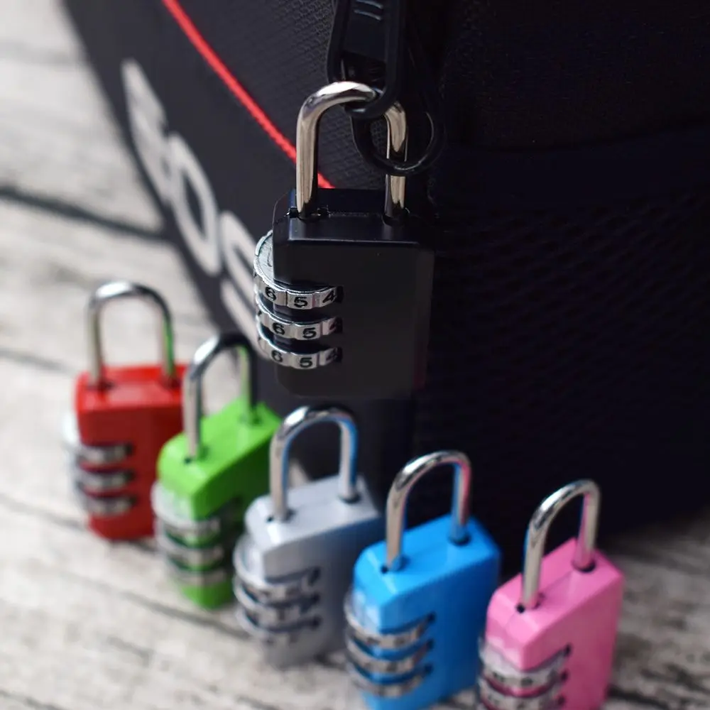 3 Dial Digits Code Number Password Resettable Combination Padlock Safety Travel Security Mini Lock For Luggage Lock Padlock Gym