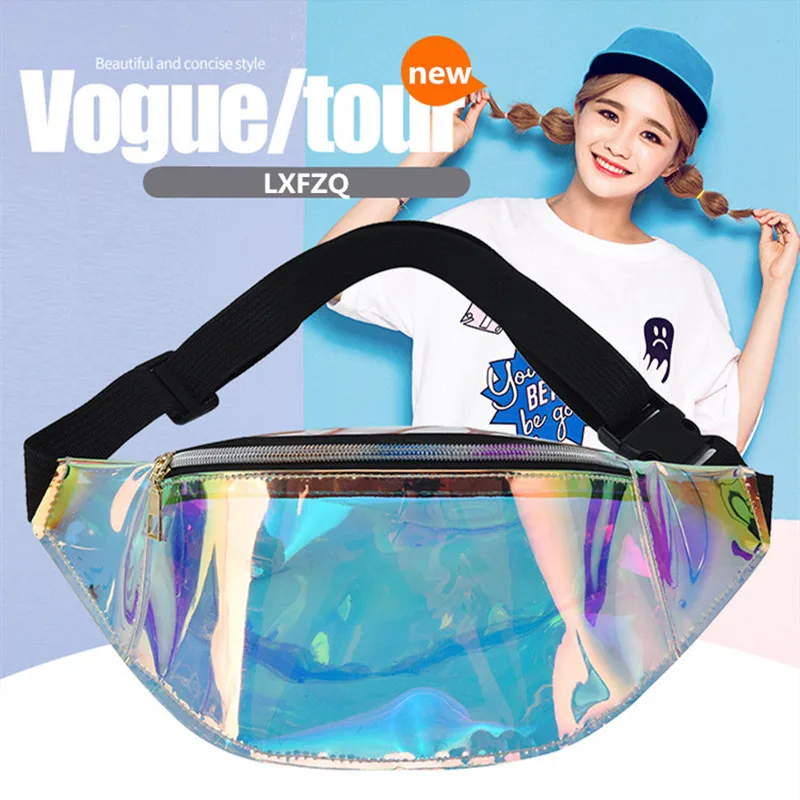 Waist Pouch Transparent Fanny Bag Fanny Pack Sac Banana Femme Fanny Packs Kidney Bag Hip Hop Pouch laser Femme Chest Bag Wallet