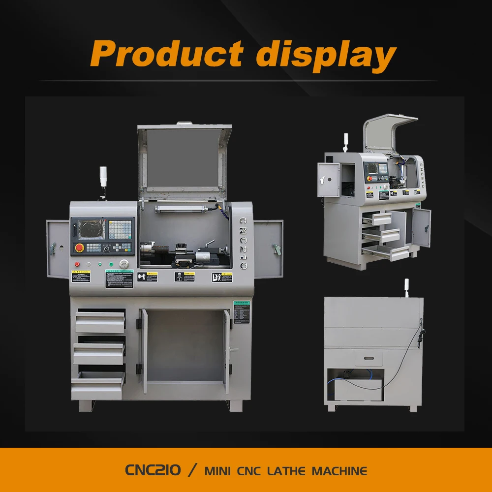 CNC210 MINI Tiện Bằng Máy CNC Máy Tự Động Dụng Cụ Ăn Cao Cấp Phần Cứng Máy Công Cụ Hộ Gia Đình Nhỏ Để Bàn Tiện