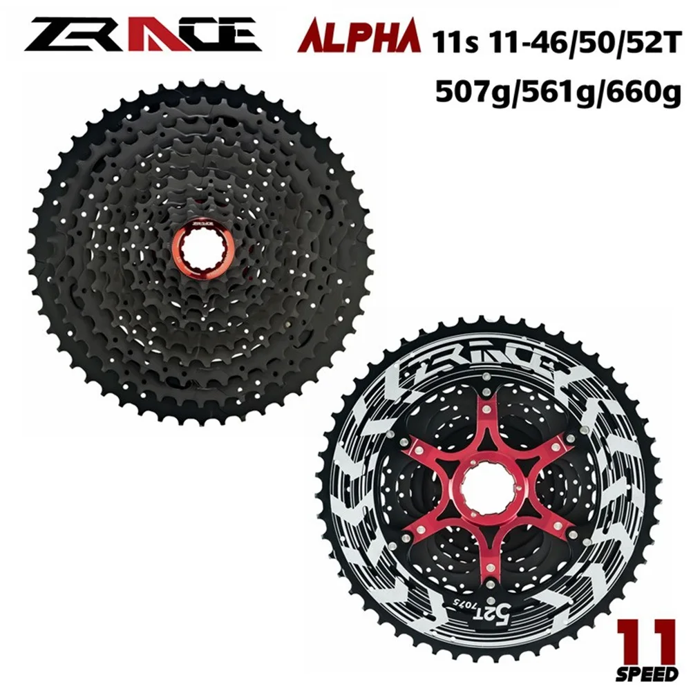 

2024 NEW ZRACE Alpha 11s Light weight Cassette Black 11speed 46/50/52T MTB Bike Freewheel Hardned AL7075 MTB Bicycle Freewheel