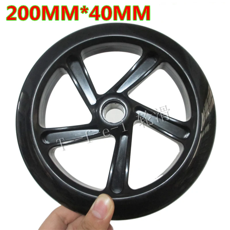 

200mm big wheel 200 scooter wheels with durable elastic anti-vibration PU scooter tyre 2-wheels handcart ruedas 2 pcs/lot