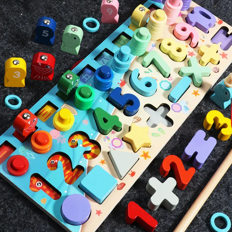 

New Children Eduactional Toys Multi-function Logarithmic Board Montessori Educational Wooden Toys For Children Wooden Math Toys