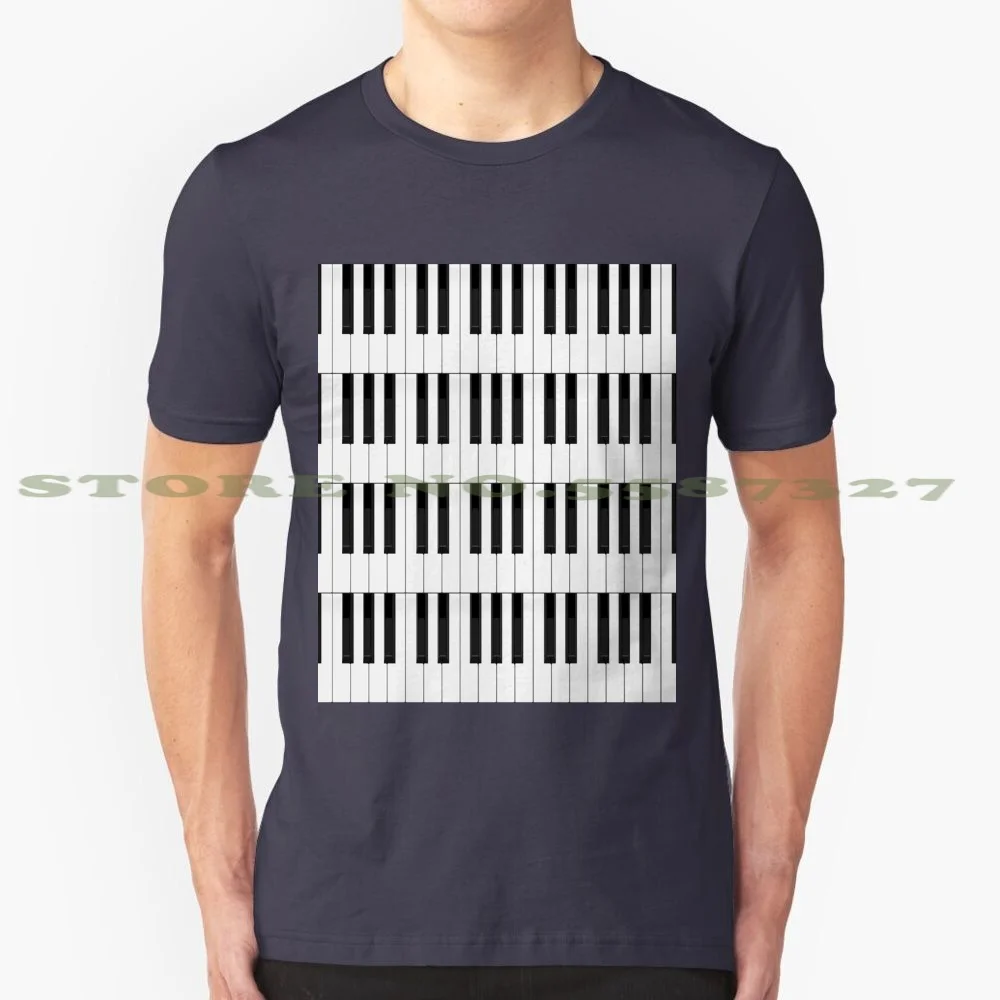 Piano / Keyboard Keys 100% Cotton T-Shirt Piano Keys Keyboard Synthesizer Music Musical Instrument Vector Black White