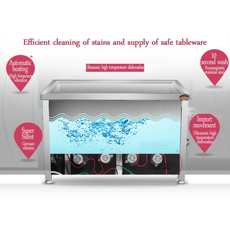 3000W Ultrasonicเครื่องล้างจานCommercialล้างจานและผักโรงแรมโรงอาหารเครื่องซักผ้าอัตโนมัติ