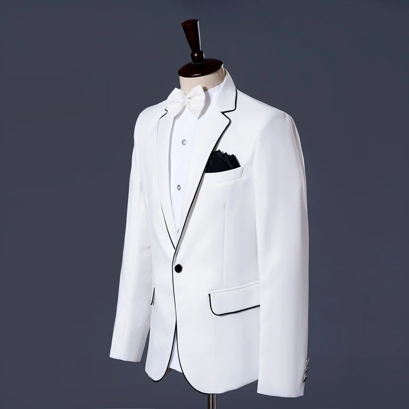 Hip Hop Dance Costumes Men's Suits Studio Stage Performance Costumes The Master of Ceremonies' Robes Two-piece Suit