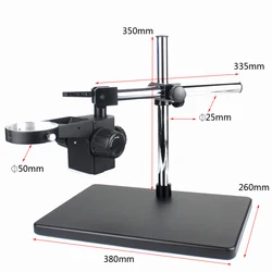 Staffa per supporto per obiettivo per videocamera per microscopio elettronico industriale 50mm banco da lavoro per manutenzione rotante universale a 360 °