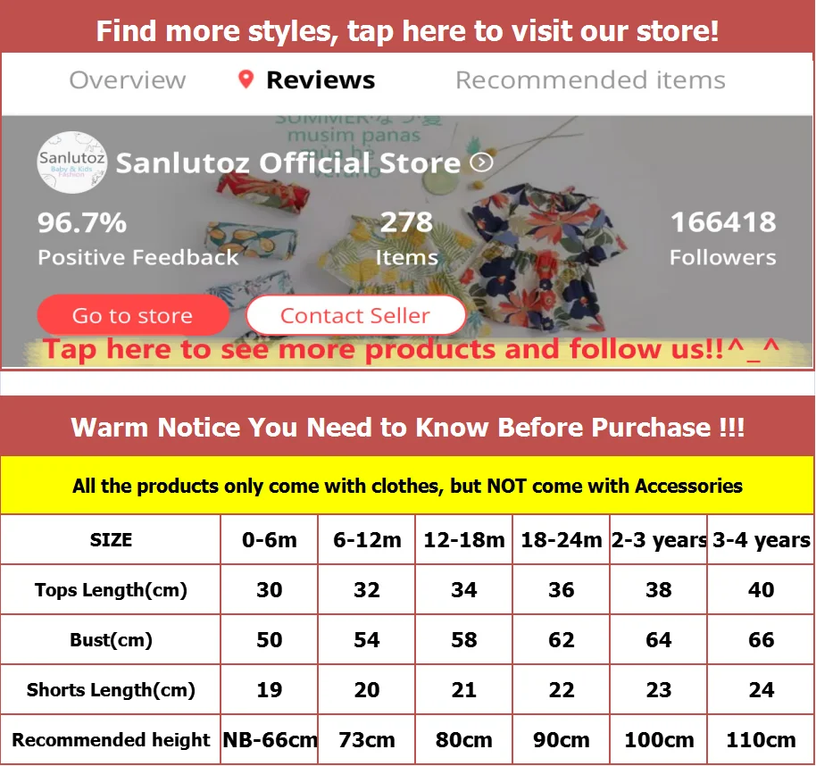 Sanlutoz Sleeveless Toddler Tops + Bottoms Fashion Baby Boys Girls Clothes Sets Unisex Cute