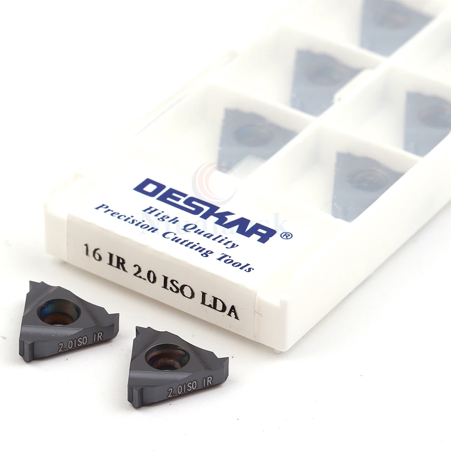 10PCS DESKAR 16IR 0.5/1.0/1.25/1.5/1.75/2.0/2.5/3.0 ISO LDA Internal thread carbide insert to cut steel and stainless steel part
