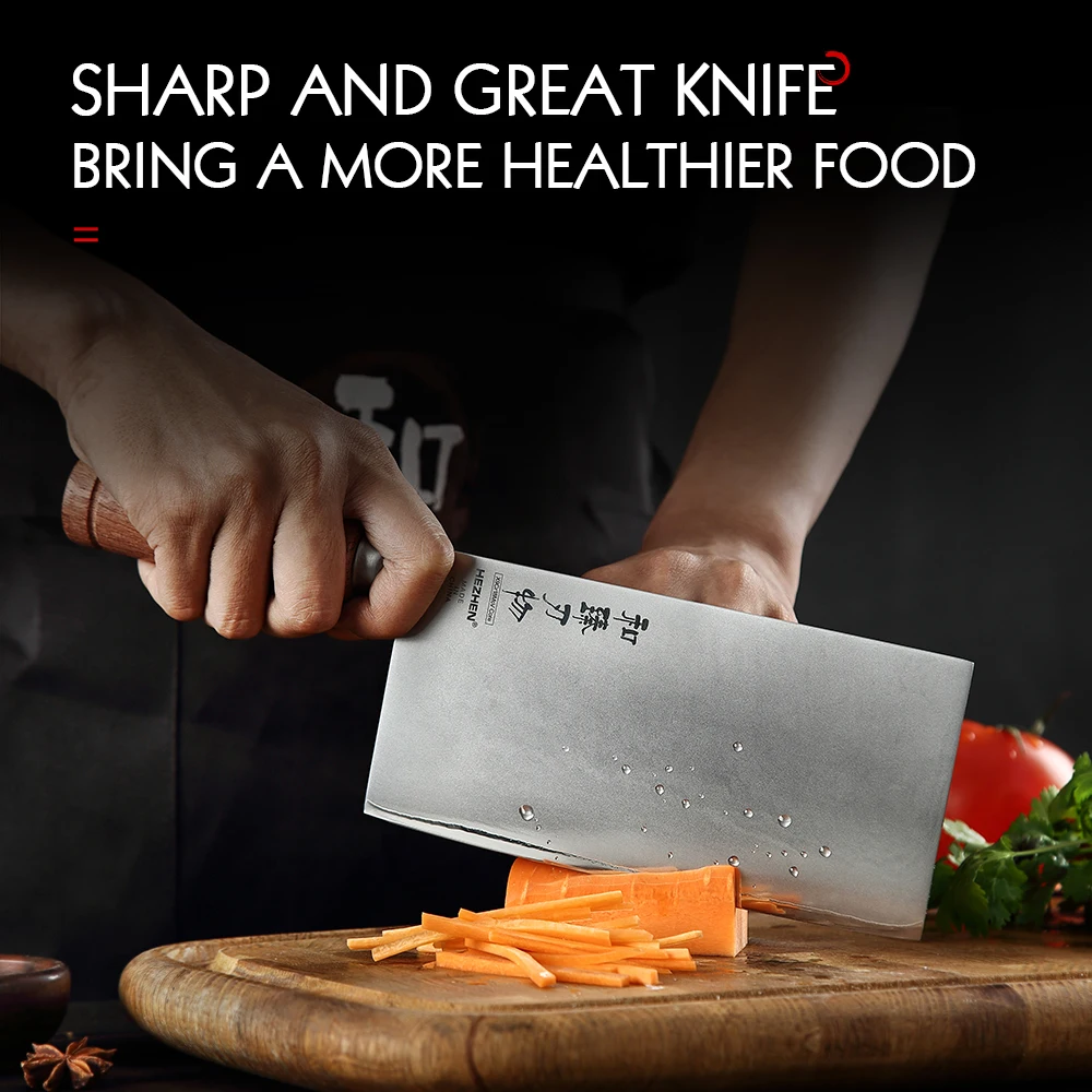 HEZHEN 7 Inches Slice Knife X9Cr18MoV Stainless Steel Slicing Meat Cutting Knives For Professional Kitchen Cook Cleaver Knife