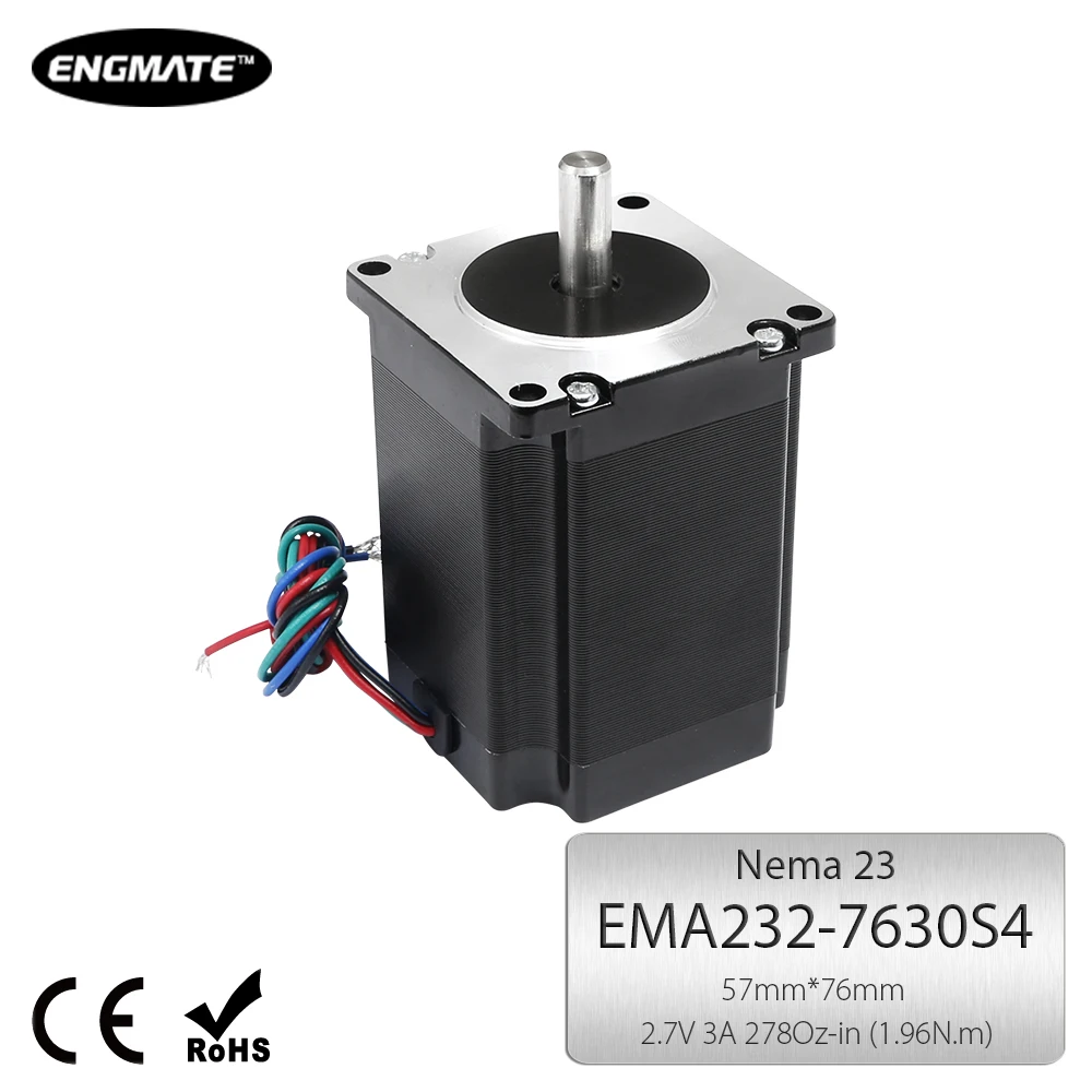 ENGMATE EMA232-7630S4 Home Automation 57x76mm Nema 23 Stepper Motor High Torque Low Noise/Vibration