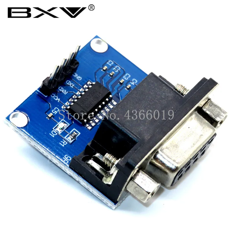 

50PCS MAX3232 RS232 to TTL Serial Port Converter Module DB9 Connector MAX232