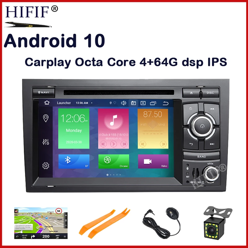 

4 + 64G Octa Core 7 дюймов 2 din Android 10 автомобильный dvd для Audi A4 B6 B7 S4 B7 B6 RS4 B7 SEAT Exeo GPS Радио мультимедийная Навигация стерео