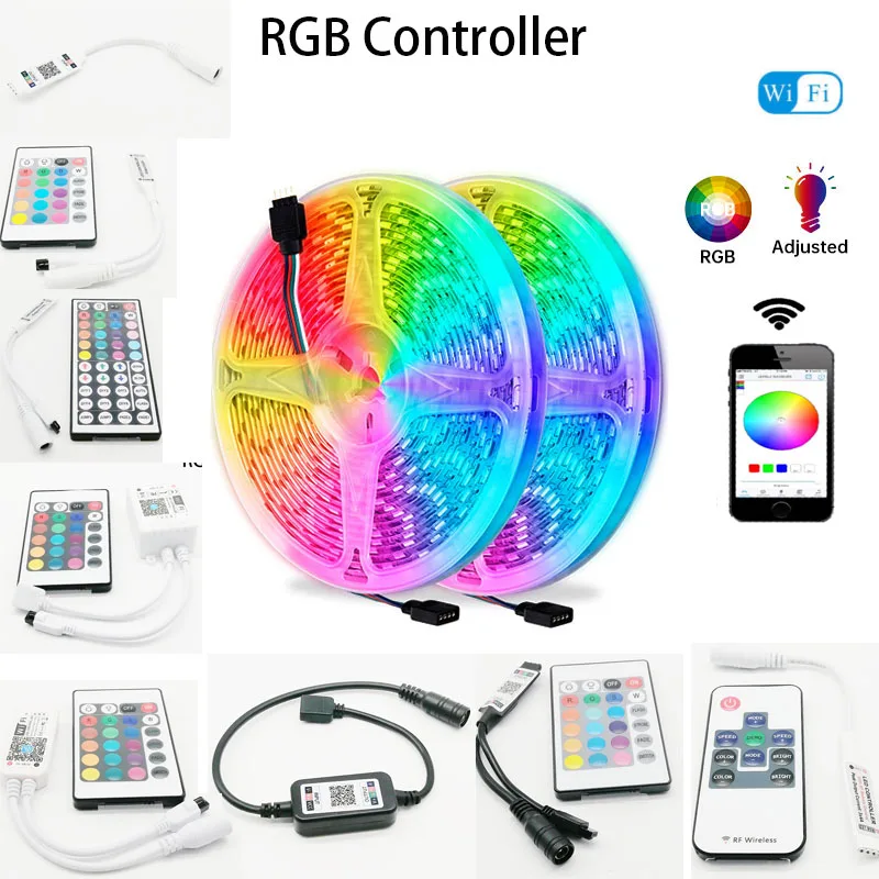 WiFi 10key 11key 24key remote Bluetooth-compatible RGB light Controller for 3528/ 5630/ 5050 RGB  SINGLE Color  led strip light