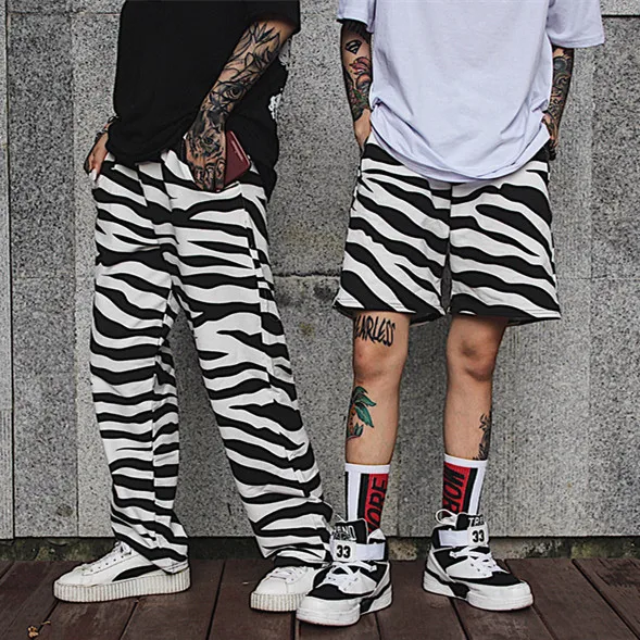 Zebra Pants Male Printed Leisure Chic Unisex Couples Trousers Harajuku Men Loose Daily Setreetwear Hip Hop Ins Retro New Ulzzang