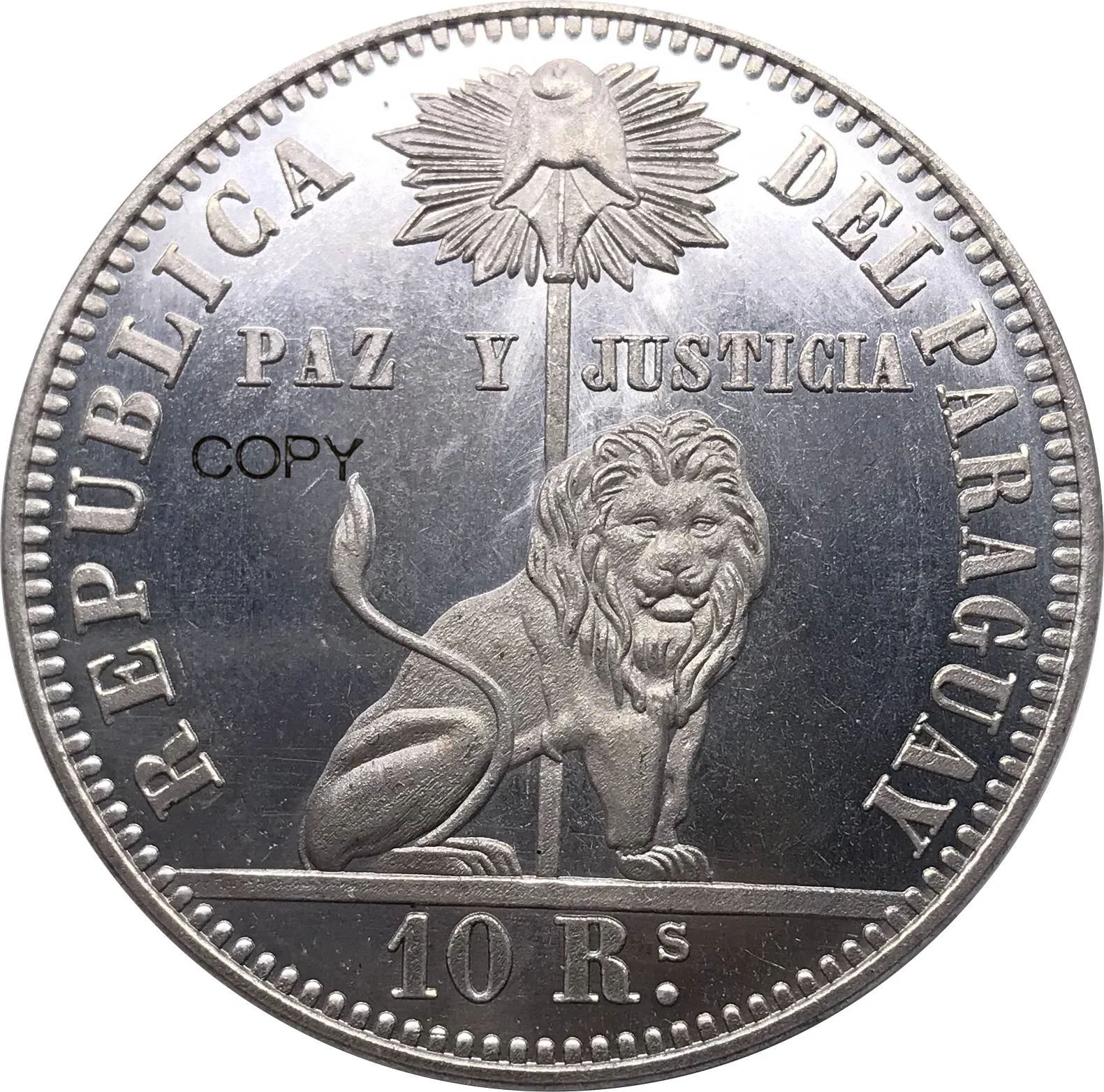 عملة طبق الأصل قابلة للتحصيل ، عملات نسخ قابلة للتحصيل ، تذكار فضي مطلي ، 10 ريالات ،