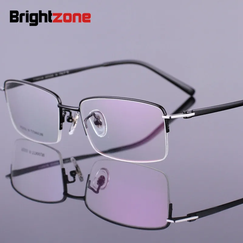 100% Pure Spectacle Half Rim Glasses Spectacle Frame Can Make With Anti Blue Light Lenses Myopia Eye Prescription Glasses 55mm