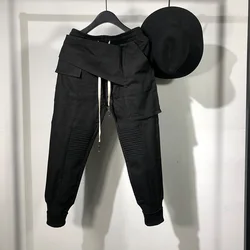 Owen Seak Men Casual Harem Pants Gothic Men Clothing High Street Sweatpants Autumn Women Calf-Length Pant Loose Black Pants