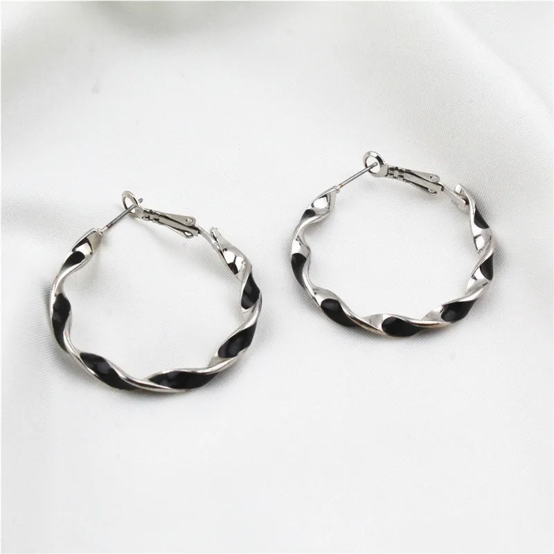 Twisted drop glaze simple trend fashion temperament women earrings