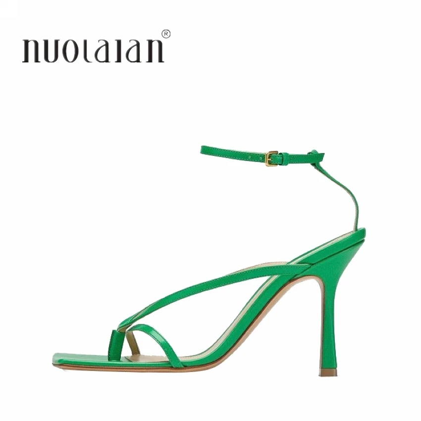 2022 Ankle Strap Women Sandals Summer Fashion Brand Thin High Heels Gladiator Sandal Shoes Narrow Band Party Dress Pump Shoes