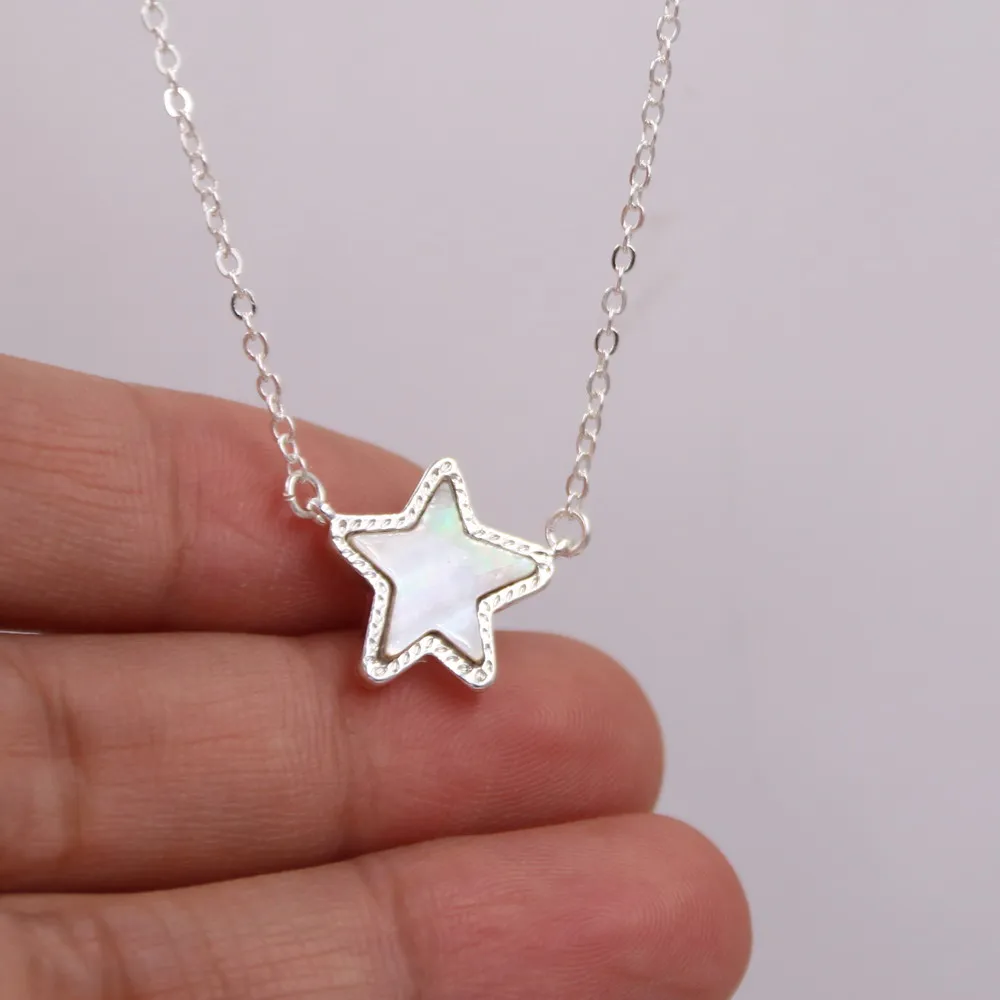 2024 New Small Starfish Faux Dancing Star Resin Druzy Necklaces for Women Pendants