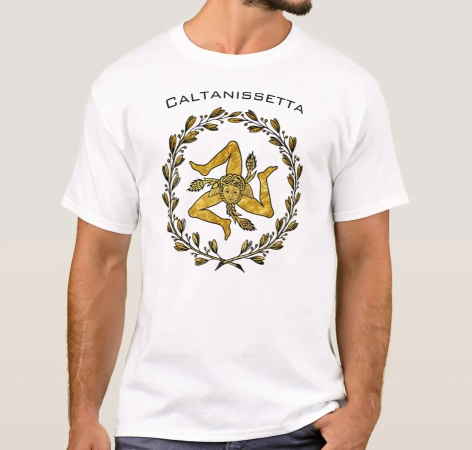 Unique Sicilian Trinacria and Olive Wreath T-Shirt. Summer Cotton Short Sleeve O-Neck Mens T Shirt New S-3XL