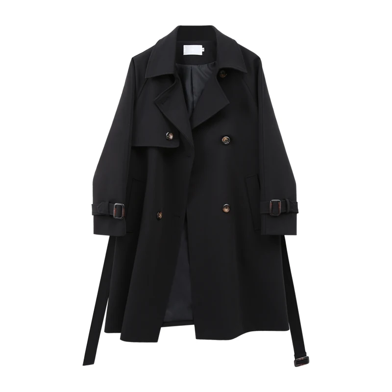 Fashion Trench Coat For Women 2021 New Autumn Double Breasted Solid Windbreaker Female Office Ladies Loose Outerwear