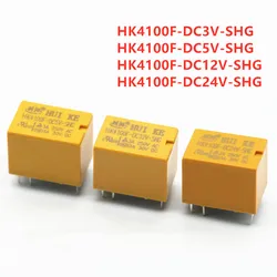 10pcs/lot Relay HK4100F-DC24V-SHG HK4100F-DC12V-SHG HK4100F-DC5V-SHG HK4100F-DC03V-SHG 3V 5V 12V 24V 3A 6pins Mini Power Relays
