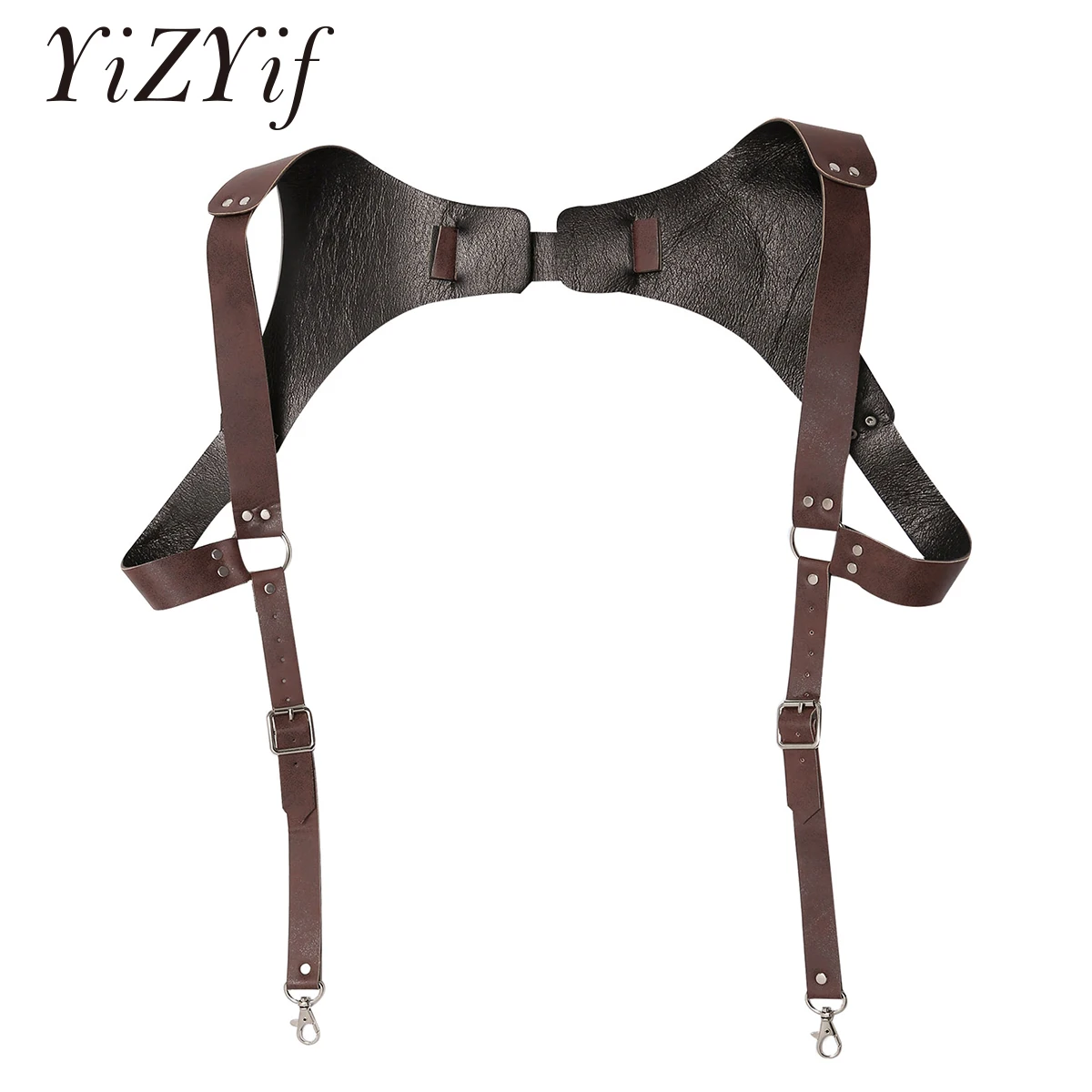 Bretelles Vintage en cuir pour hommes, harnais Punk de Renaissance, ceinture d'épaule de poitrine réglable, Costumes Cosplay Sexy