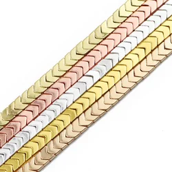 Gold Color Plated Arrows Head Hematite Natural Stone 6X3mm Spacer Charm Loose Beads For Jewelry Making Diy Bracelets Accessories