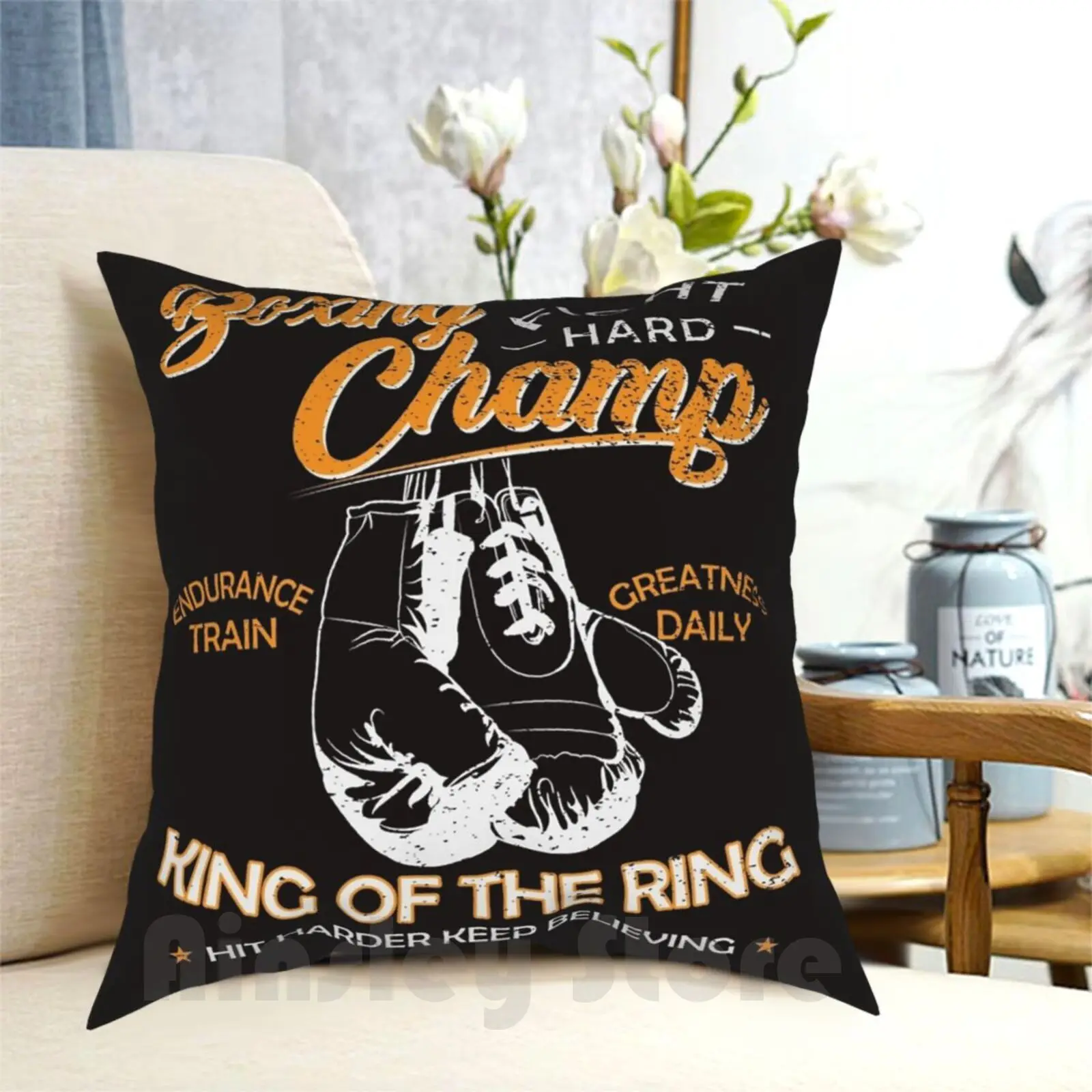 Boxer / Boxing Pillow Case Printed Home Soft Throw Pillow Fight Sports Lifestyle Boxing Gloves Sparring Knock Out Punch