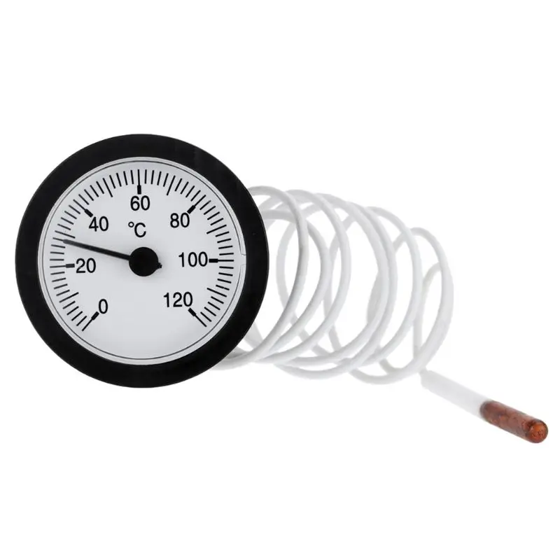 Dial Thermometer Capillary Temperature Gauge 0-120℃ water & oil with 1m Sensor A0KF