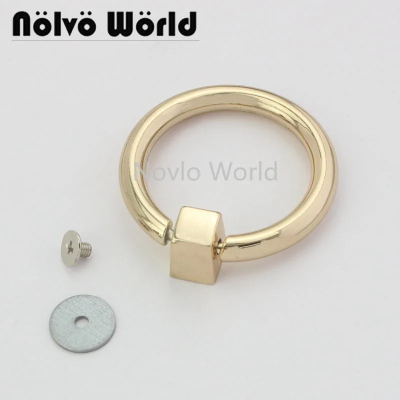 

2 pieces test, inner width 30mm, gold metal tassel cap clasp square buckle screw ring connector bag hanger hardware