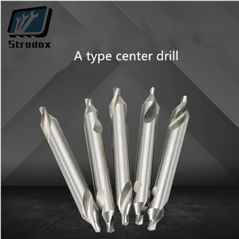 5 PCS Center drill center positioning drill bit centering drill A type chamfer drill bit 60°1 1.5 2 2.5 3 3.5 4 5