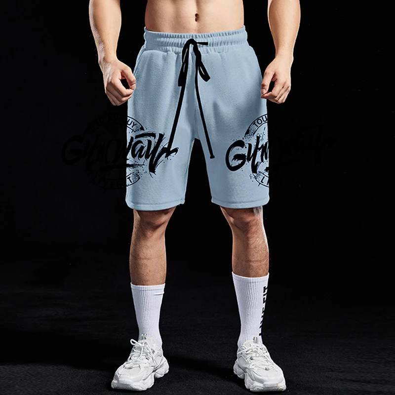 New Casual Shorts Men\'s Summer Men Hot Cargo Simple Letter Solid Board Male Brand Fitness bodybuilding clothing homme size M-3XL