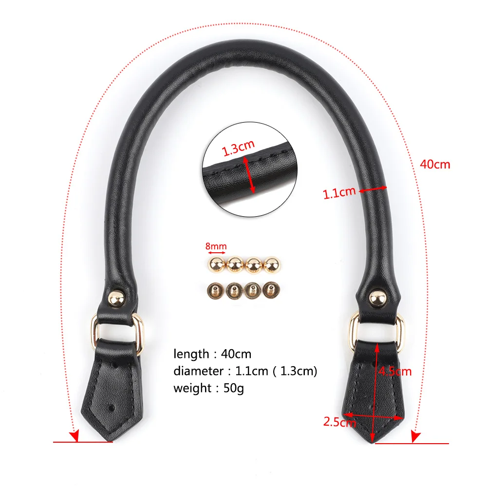 2pcs Leather Purse Handles Replacement Tote Bag Strap for Women DIY Handbag Shoulder Straps Bag Belt Handmade Accessories 40cm