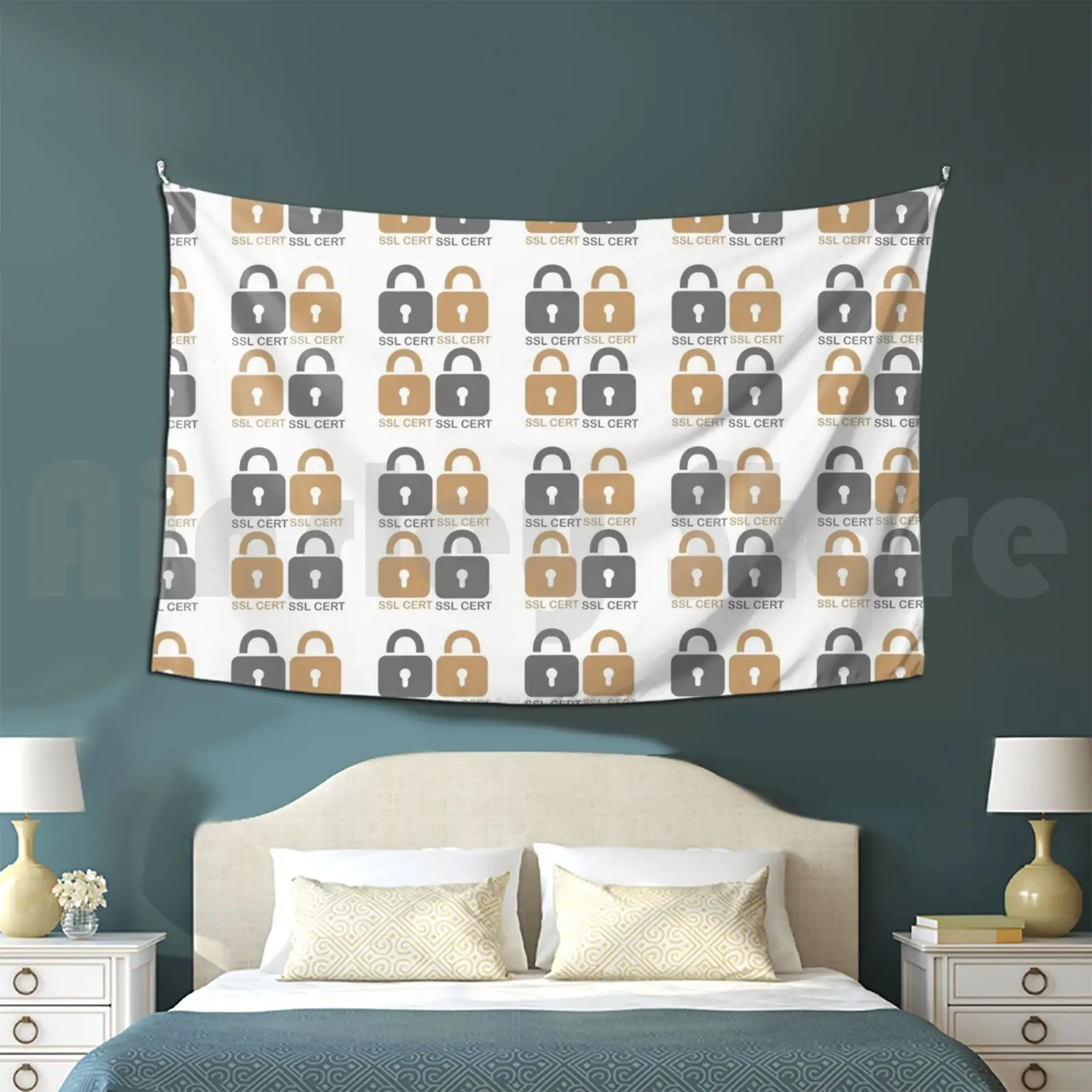 Ssl Certificate-Internet Security ( White Background ) Tapestry Living Room Bedroom Ssl Certificate Secure Sockets