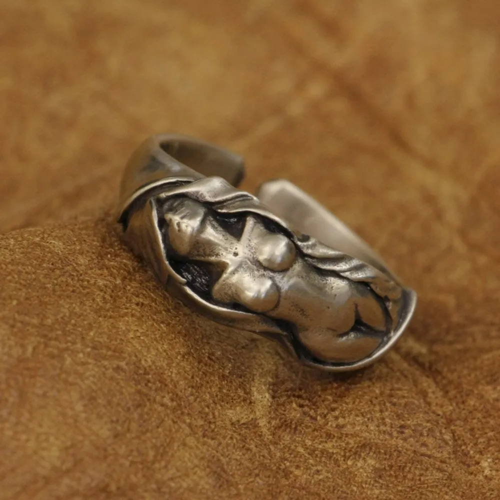 Cupronickel Sexy Naked Angel Ring Rock Punk Jewelry CP162 US Size 7~15