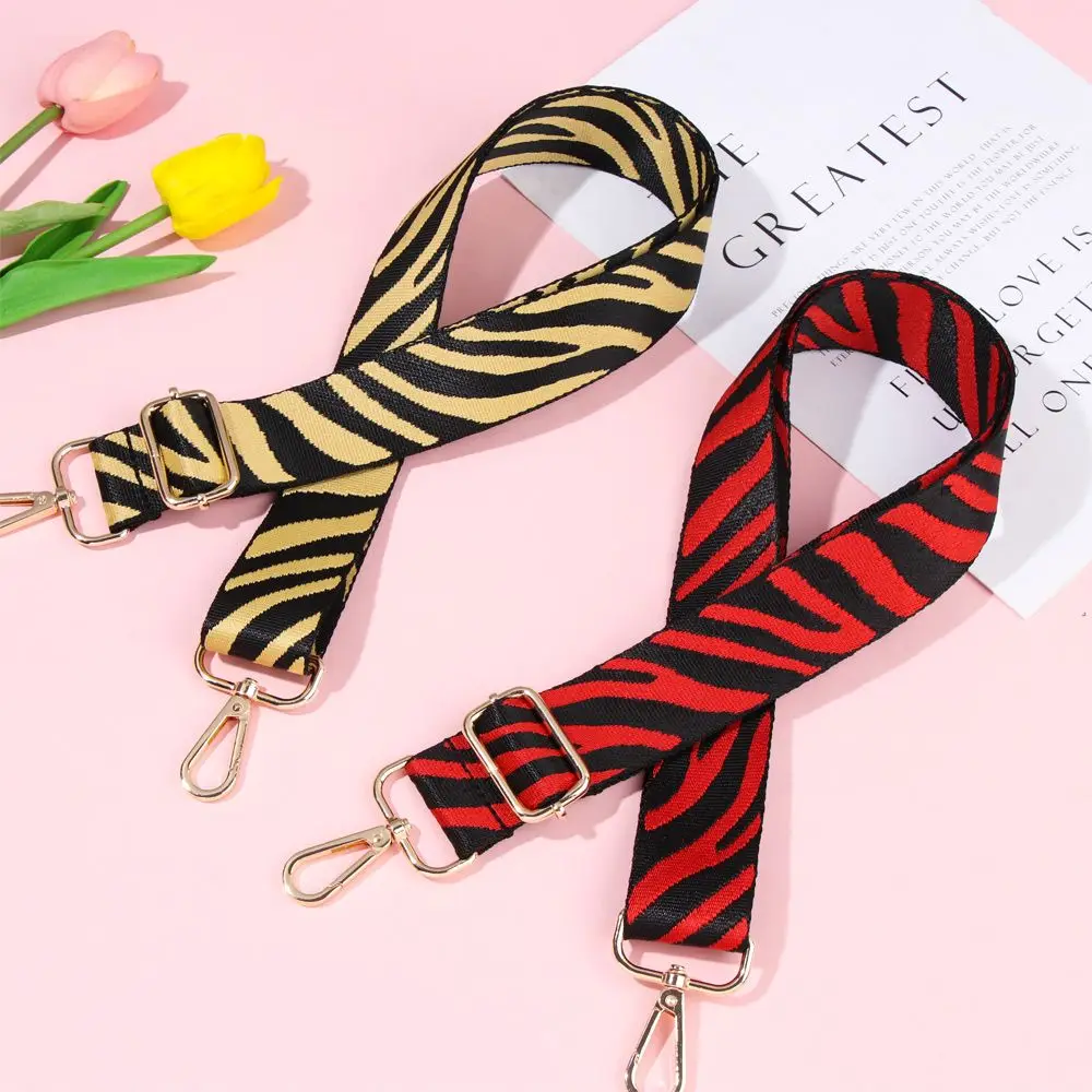 Hot New Zebra Pattern Bag Strap Women Handbag Belt Wide Shoulder Bag Strap Replacement Adjustable Nylon Bag Accessories