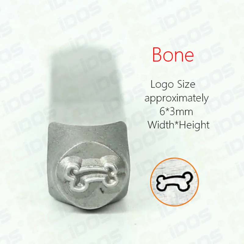 Timbro design ossa osso/teschio, braccialetto fai-da-te/simboli gioielli timbro in acciaio, 6MM