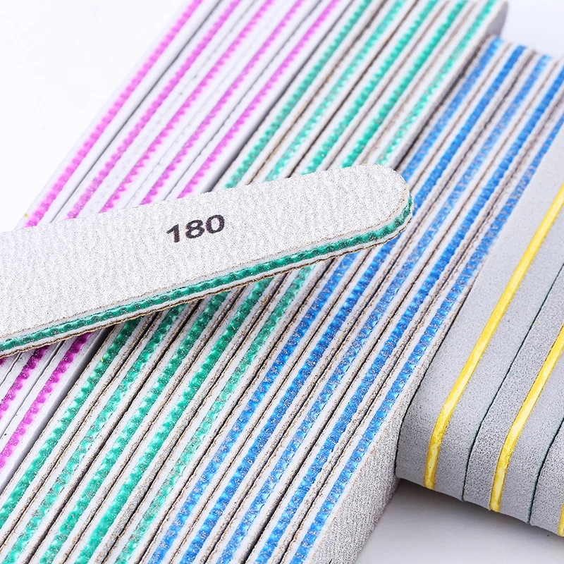 6 Pcs/lot Sandpaper Nail File 100/180 Double Side Sanding Buffer Block Nailfile Gel Nail Files Grinding Polishing Manicure Tools