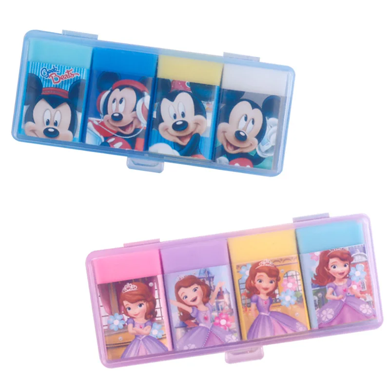 40pcs Disney Mickey Sophia Eraser Cartoon Cute Color Eraser Student School Supplies Gift Prize