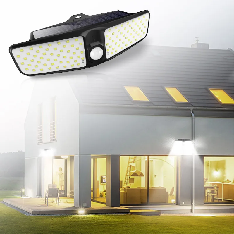 Ennoplus 100LEDs Solar Light Outdoor PIR Motion Sensor Waterproof Solar Powered Lamp for Garden Decoration Security LED Lights