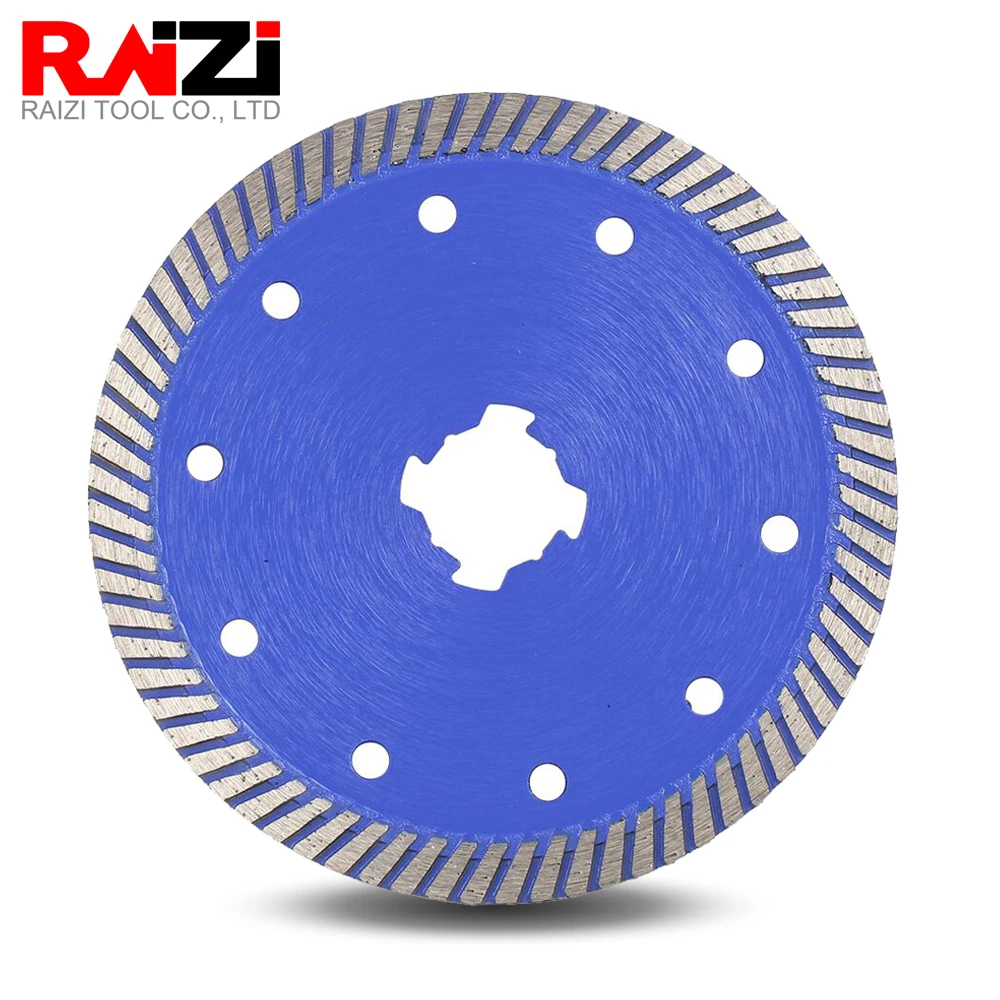 Raizi 5 polegada/125mm x disco de corte diamante rosca bloqueio para granito porcelana telha profissional diamante turbo corte seco lâmina serra