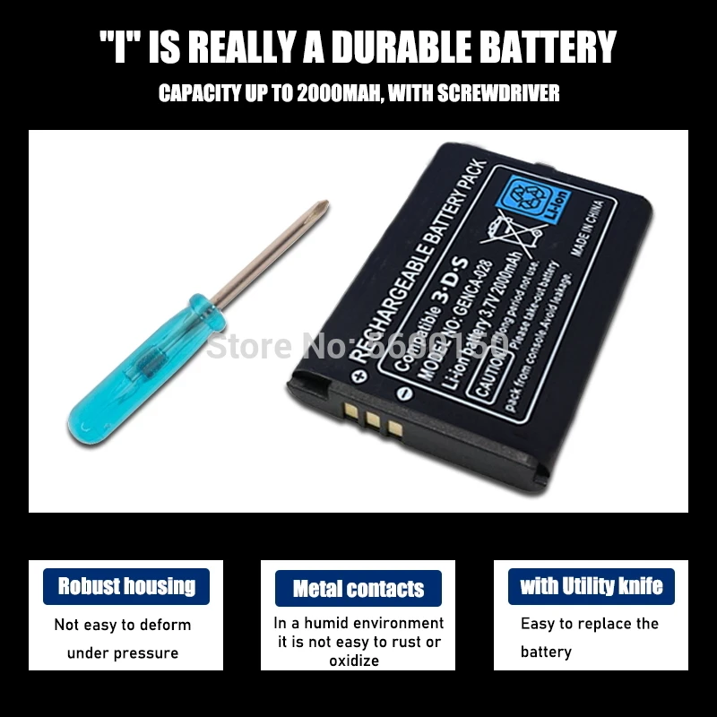 Per Nintendo 3DS Batterie 2000mAh Ricaricabile agli ioni di Litio Battery Pack Console di Gioco di Ricambio batteria Bateria con gli strumenti