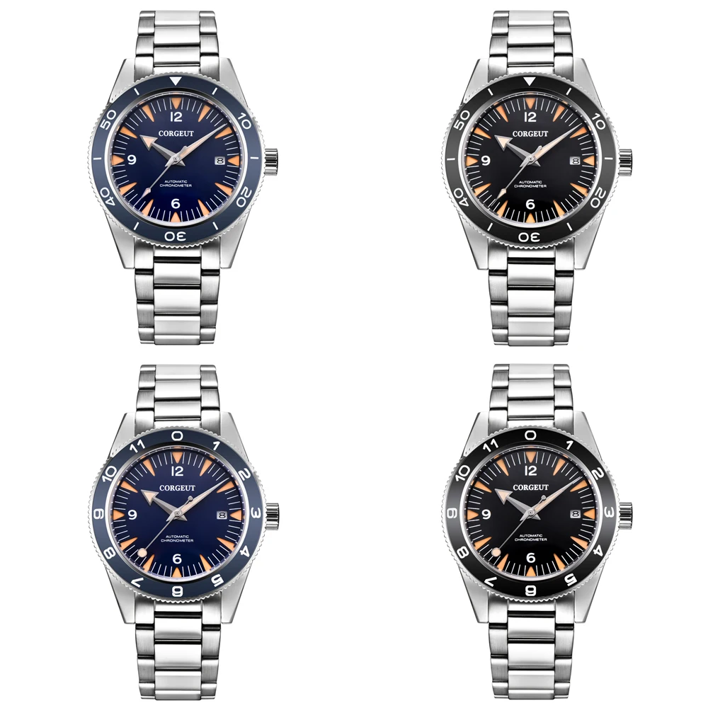 Corgeut Fashion Luxury Sport Automatic Mechanical Watch Sapphire Ceramic NH35MIYOTA Seagull Black Male Clock  Relogio Masculino